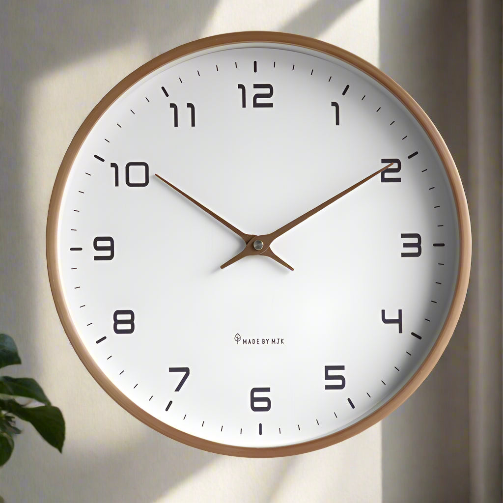 BowLift | Scandinavian Simple Wall Clock - Modern Minimalist Design for Home Decor & Office Use