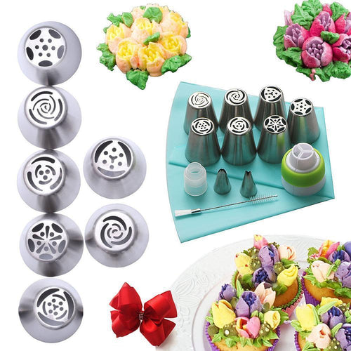BowLift | Stainless steel spout set (13 pieces) for cupcakes and cake decoration action