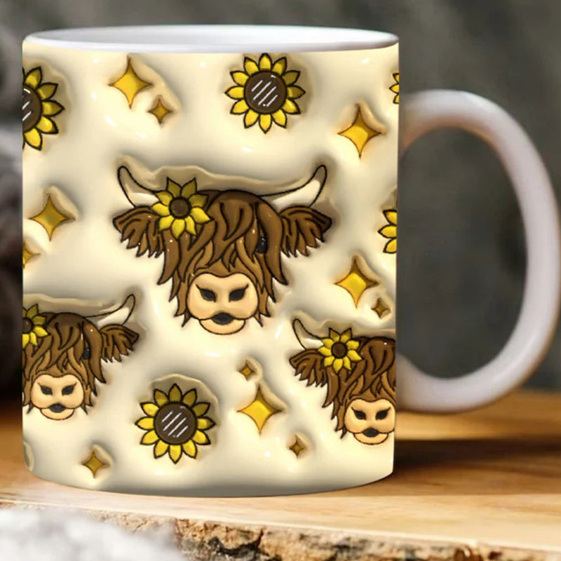 Highland Cow Ceramic Coffee Mug | Bowlift