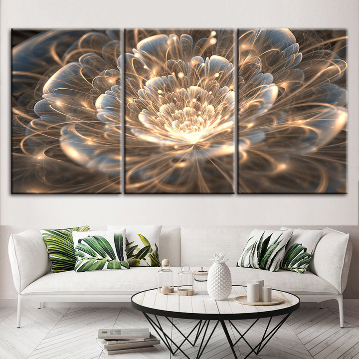 Mystical Flower 3 Piece - Canvas Wall Art Painting | Bowlift