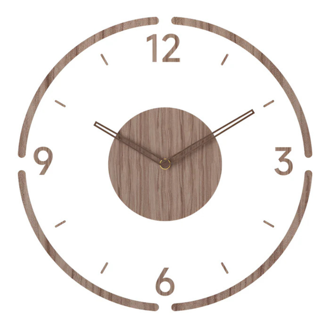 BowLift | Modern Wall Clock 30 cm of Acrylic and Wood for the Living Room