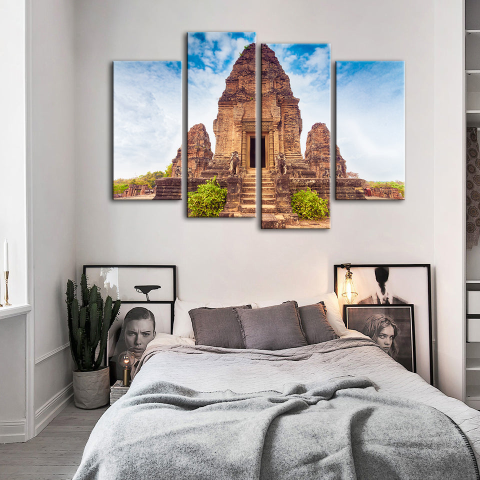 Ancient Temple 4 Piece - Canvas Wall Art Painting | Bowlift