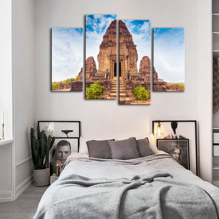 Ancient Temple 4 Piece - Canvas Wall Art Painting | Bowlift