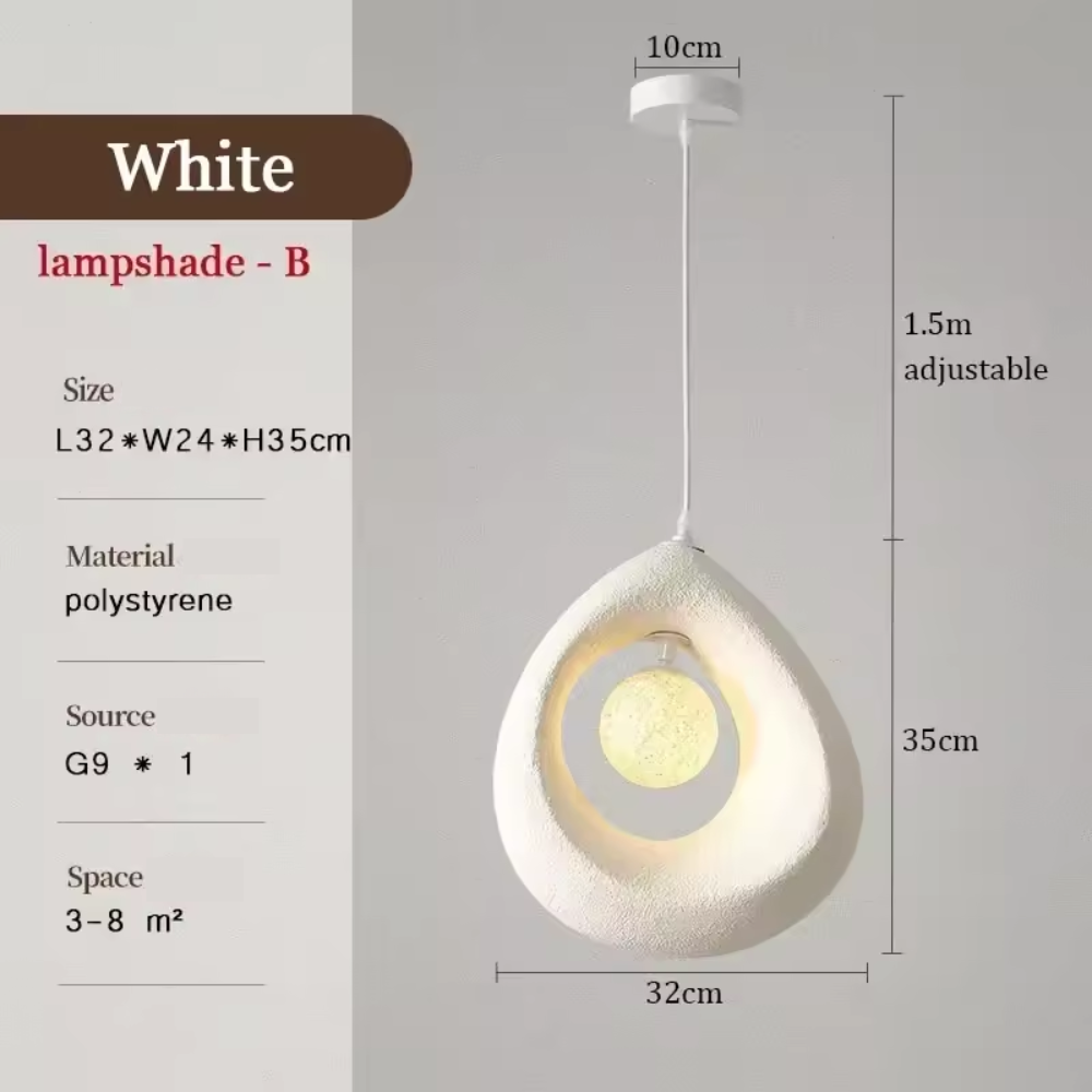 BowLift | Japanese Wabi Sabi Pendant Lamp with Minimalist Design