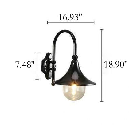 Retro Minimalist Trumpet Waterproof 1-Light Wall Sconce Lamp | Bowlift