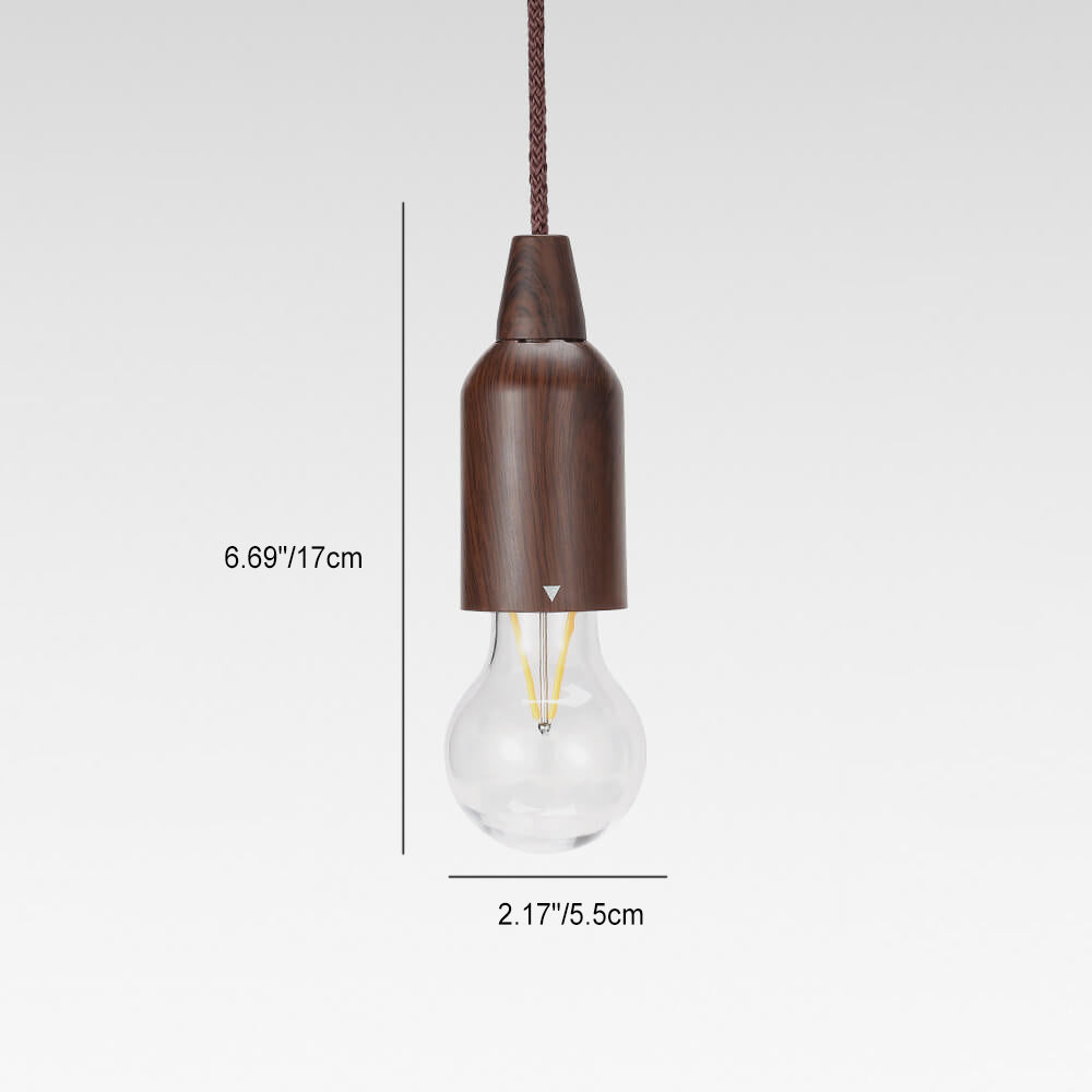 Retro Portable Waterproof Wood Round Cone Battery USB 1-Light Camping Outdoor Light | Bowlift