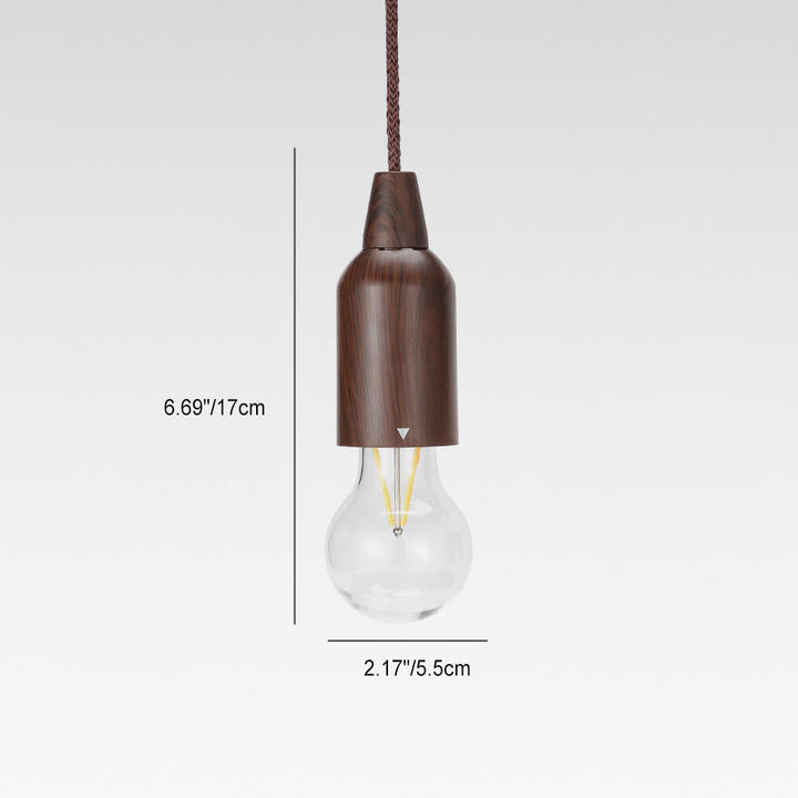 Retro Portable Waterproof Wood Round Cone Battery USB 1-Light Camping Outdoor Light | Bowlift