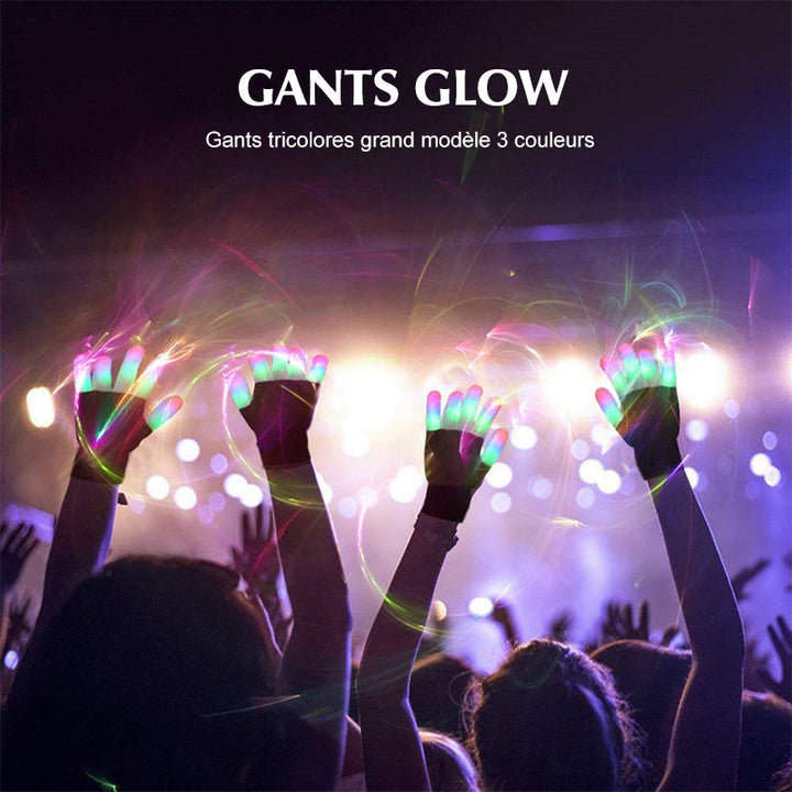 Leather Gloves Finger Lights 3 Colors 6 Modes | Bowlift