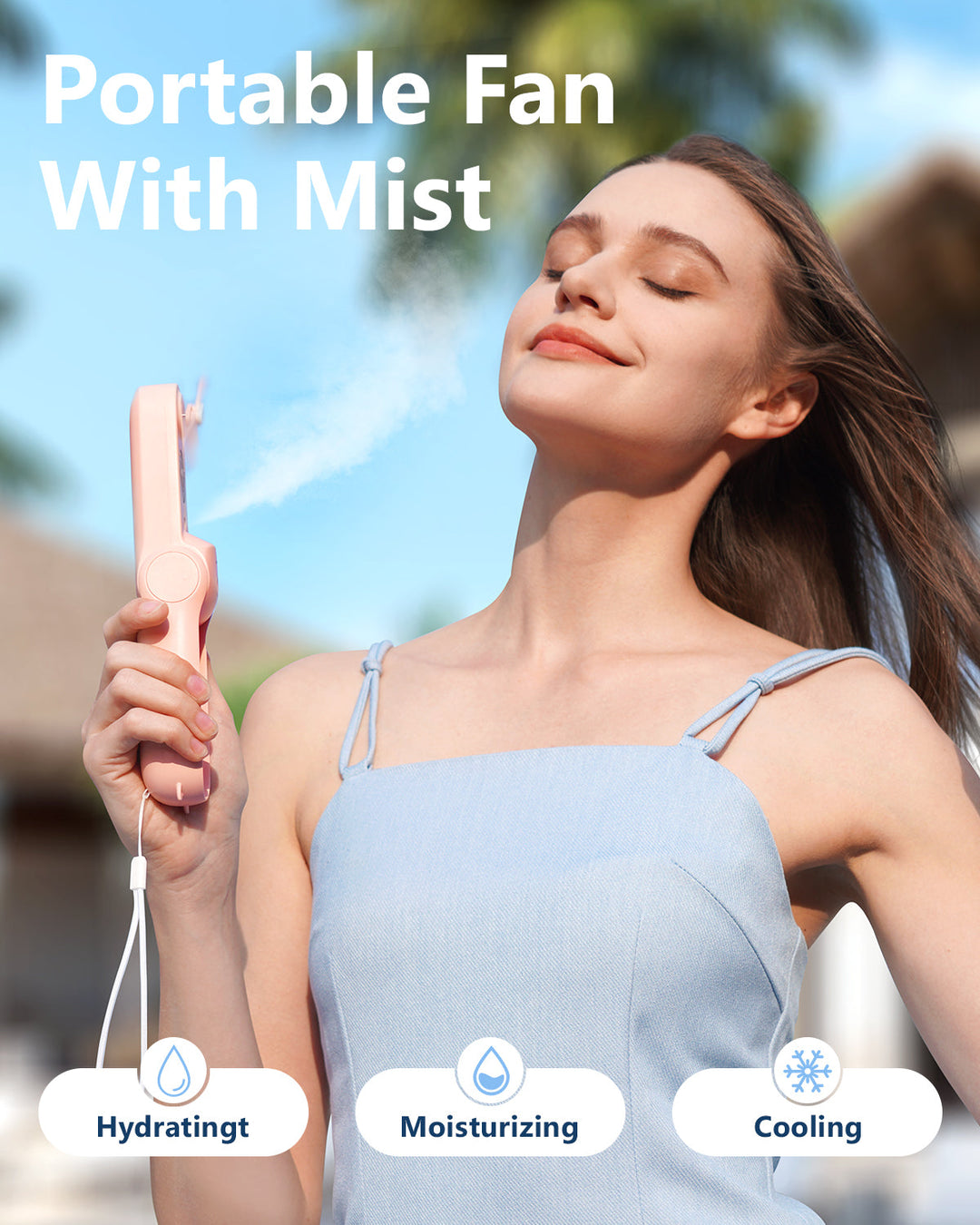 Misting Fan Portable, Handheld Personal Mister Fans | Bowlift