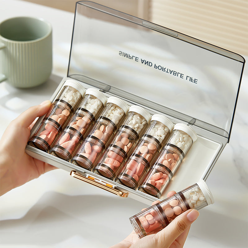 Portable high-capacity weekly pill organizer | Bowlift