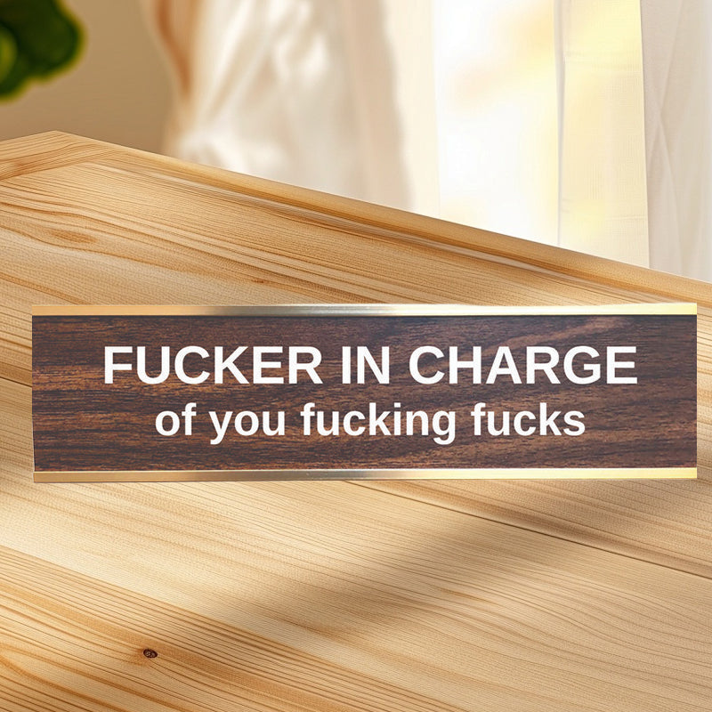 BowLift | Engraved Desk Sign With Gold Stand