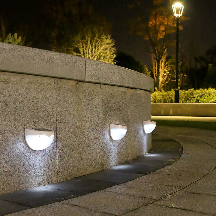 Solar Semi Circle Outdoor Waterproof Light Shadow Fence Wall Sconce Lamp | Bowlift