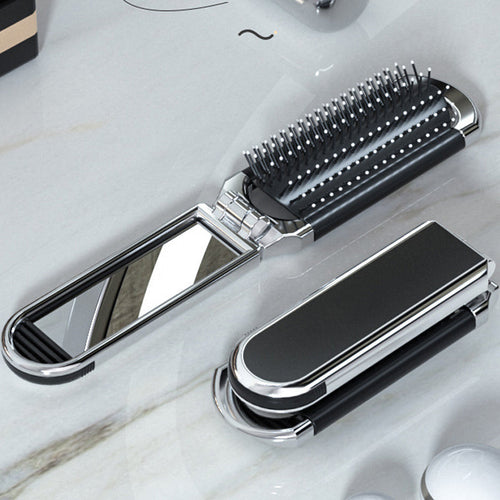 BowLift | MirrorFlex Travel Mirror Hair Brush | Foldable & Compact | Practical Styling on the Go