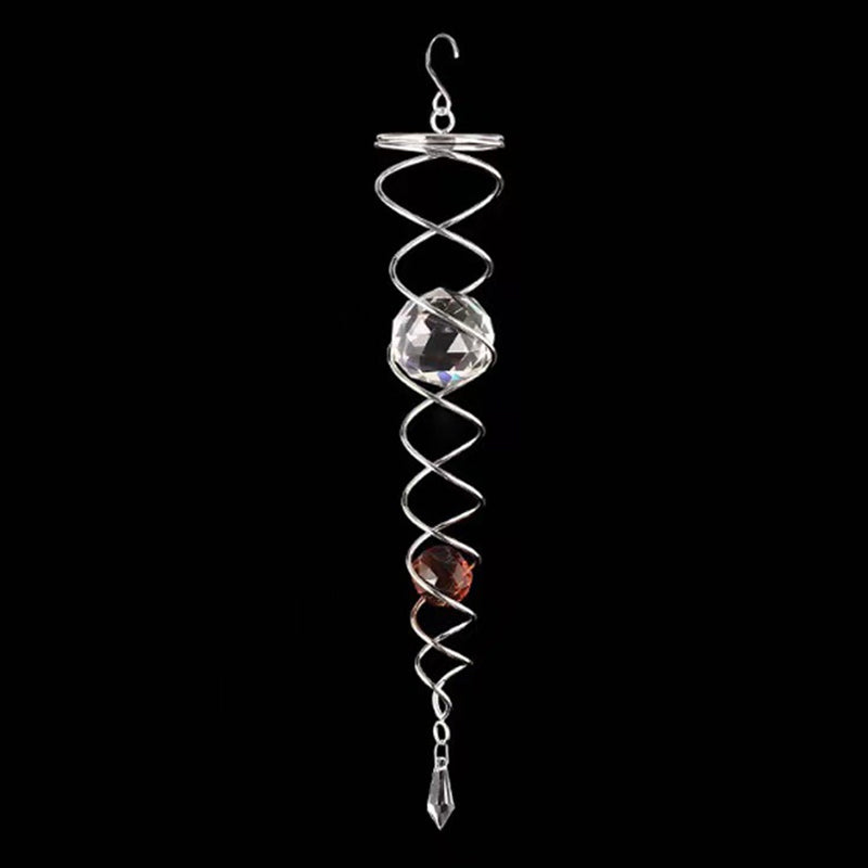 Wind Chimes Decor Crystal Gazing Ball Spiral Tail Wind Spinner Stabilizer | Bowlift