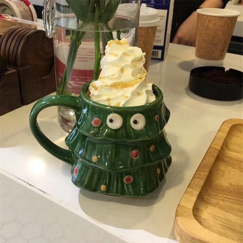 Creative Big Eyes Christmas Tree Mug | Bowlift
