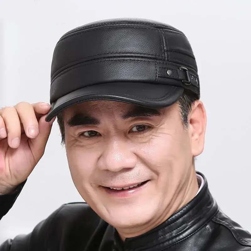 BowLift | New winter hat for men with lambskin ear protection flat visor