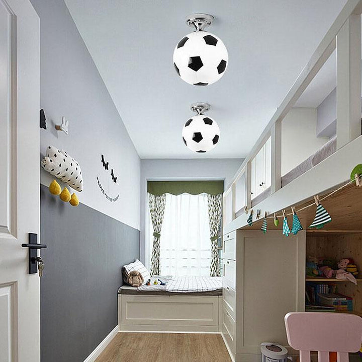 BowLift | SportLume Creative Ceiling Light | Basketball & Football Design | Semi-Mount | Glass Lamp