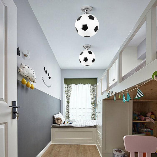 BowLift | SportLume Creative Ceiling Light | Basketball & Football Design | Semi-Mount | Glass Lamp