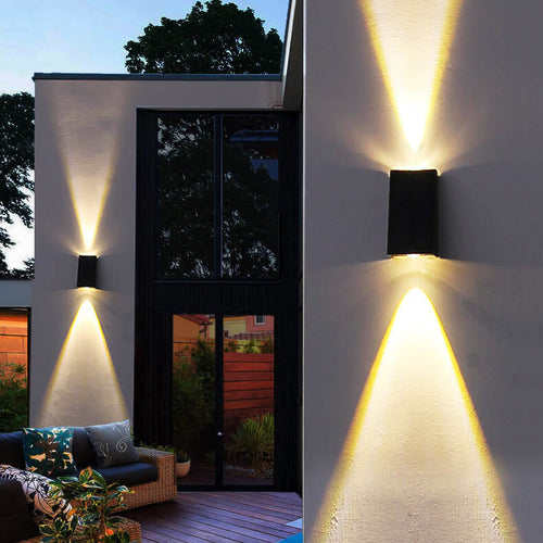 Simple Solar Trapezoid Outdoor Waterproof Up and Down Lights LED Wall Sconce Lamp | Bowlift