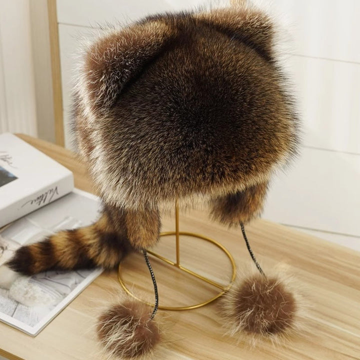 BowLift | Sweet Faux Fur Raccoon Tail Parent-Child Plush Hat