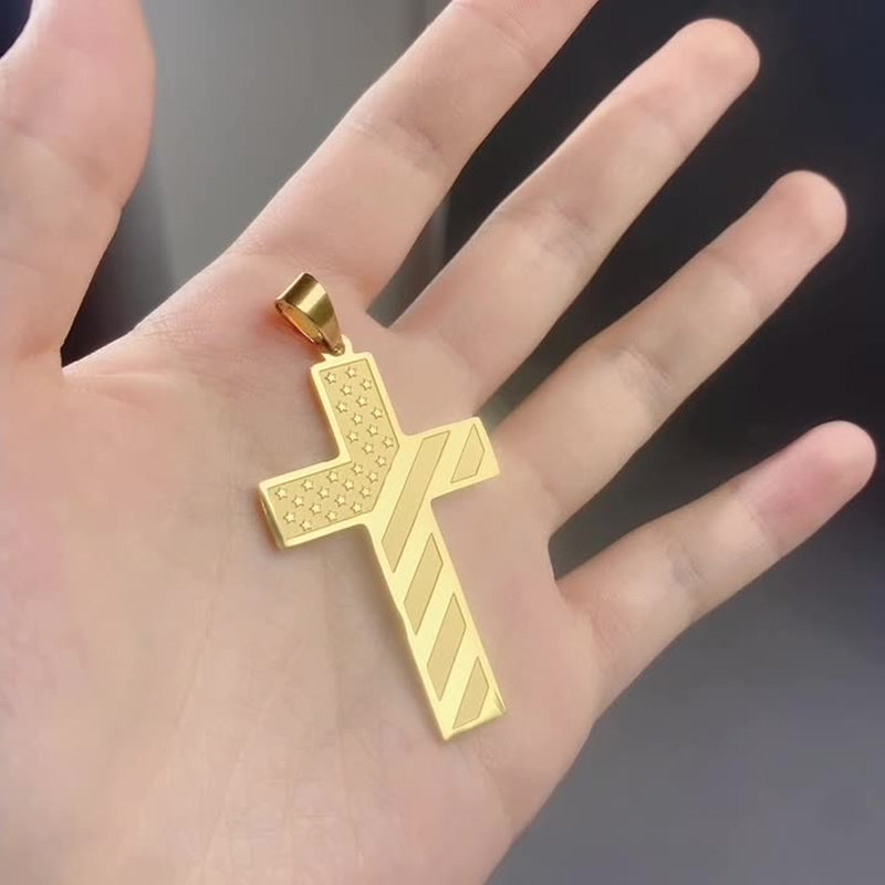 BowLift | American Flag Cross Pendant Necklace