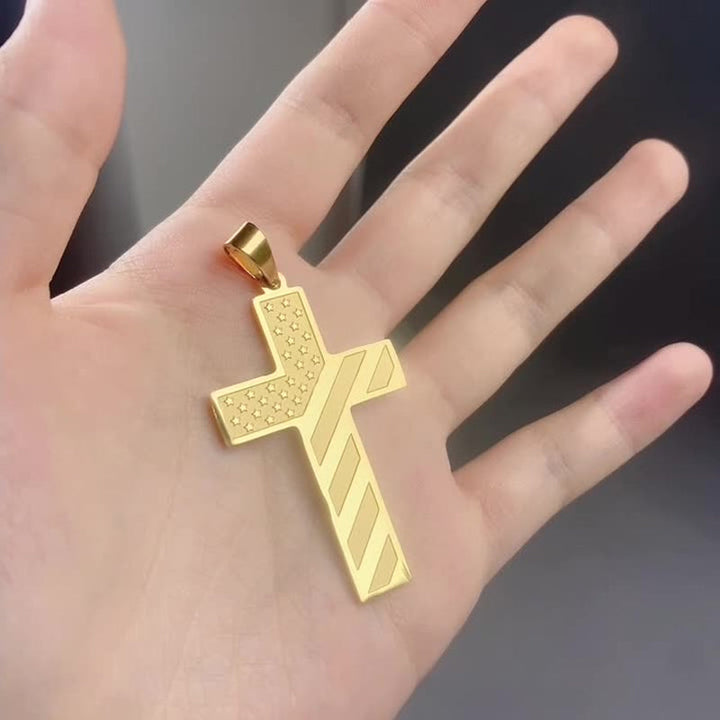BowLift | American Flag Cross Pendant Necklace