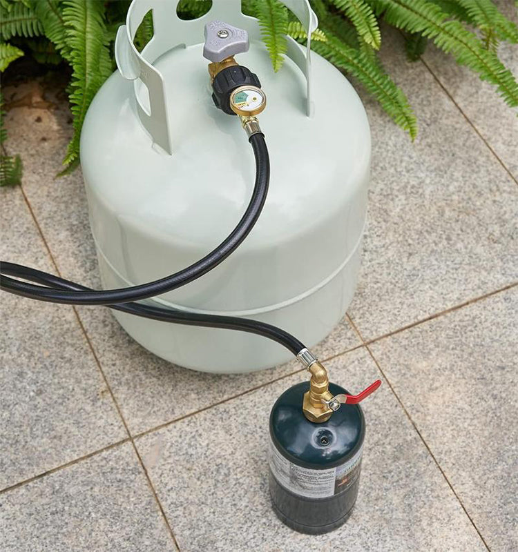 BowLift | Propane Refill Adapter Hose with Gauge & Control Valve