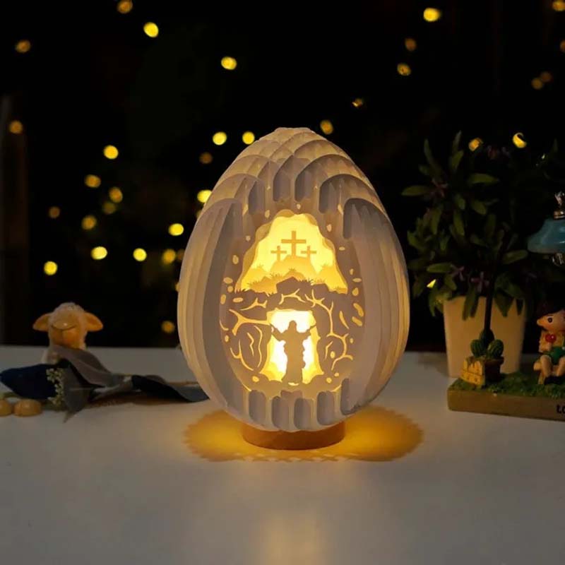 Easter 3D Paper Desk Lamp with Luminous Base | Bowlift