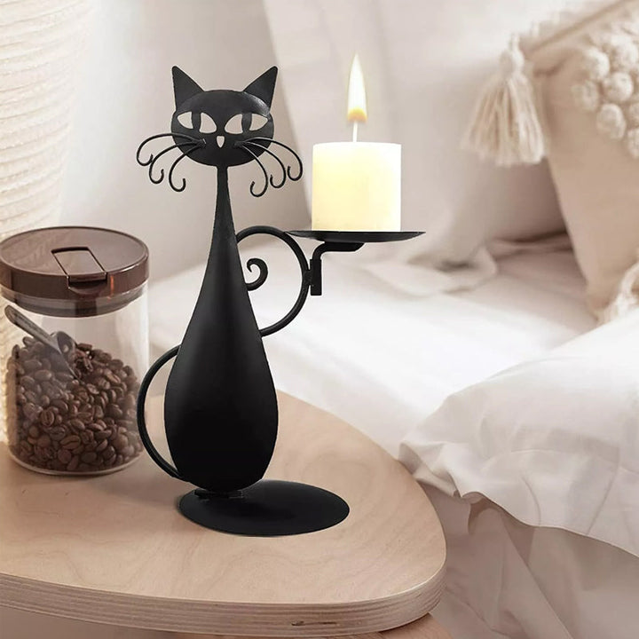 Candle holder black cat | Bowlift