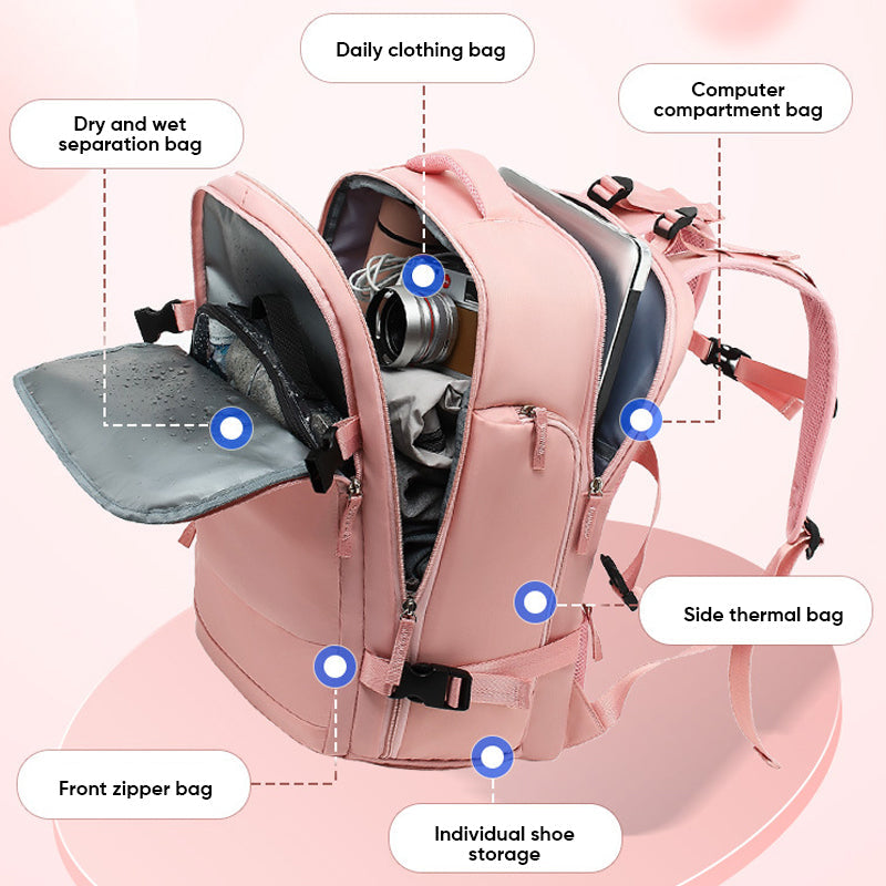 BowLift | Women's large travel waterproof hiking backpack