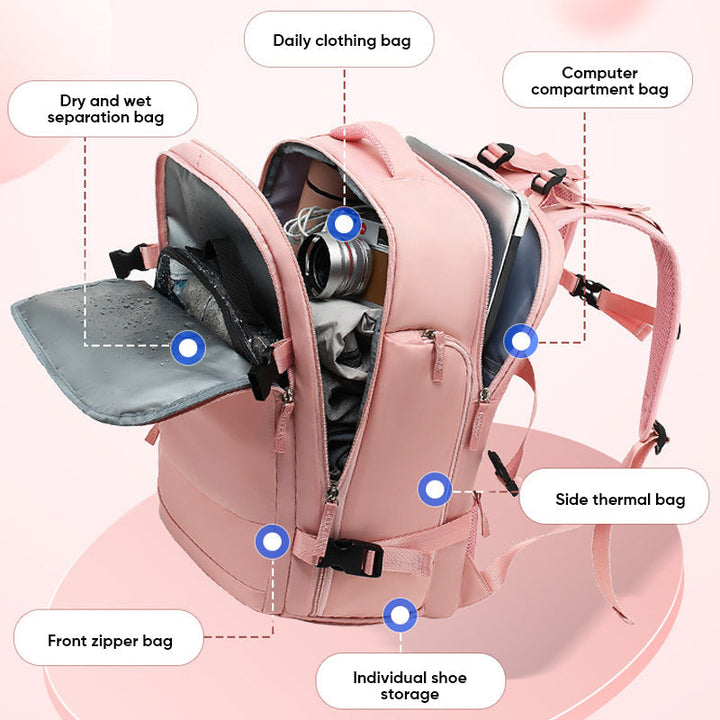 BowLift | Women's large travel waterproof hiking backpack