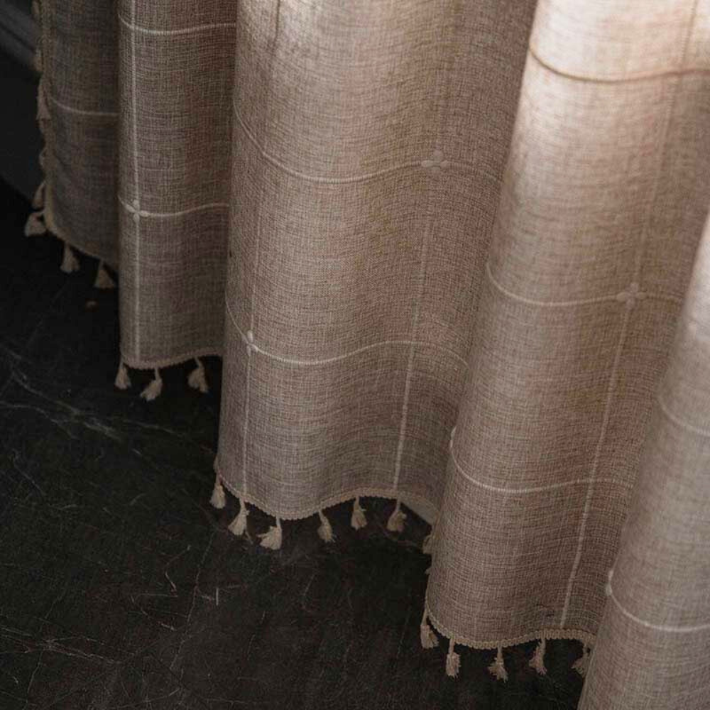 BowLift | Plaid Tassel Semi-Blackout Curtains – Boho Style Drapes