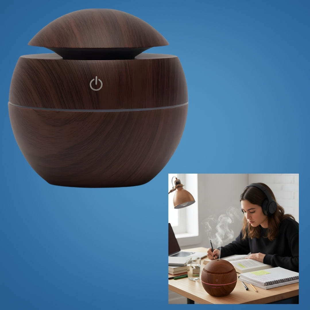 Gentle Quiet Mist & LED Night-Light – Wood Finish – Relieve Dry Air Improve Sleep Boost Comfort Bowlift