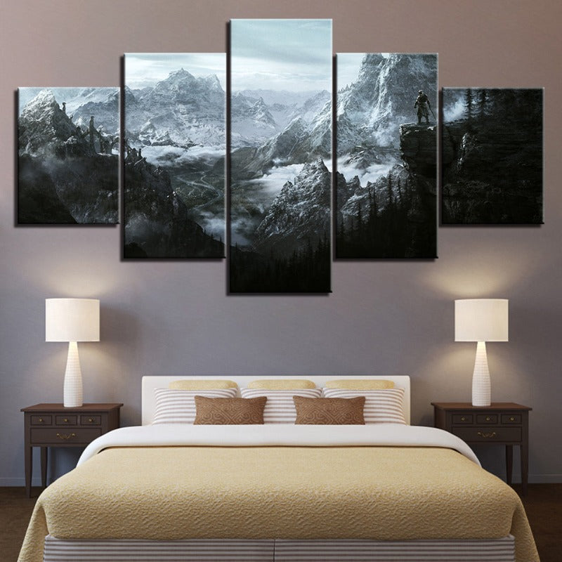5 Piece Winter Landscape - Canvas Wall Art Painting | Bowlift