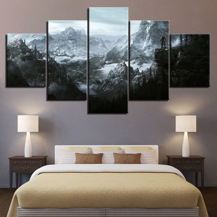 5 Piece Winter Landscape - Canvas Wall Art Painting | Bowlift