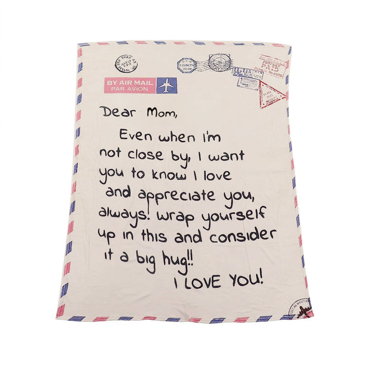 Letter Printed Flannel Throw Blanket Gift for Mom | Bowlift