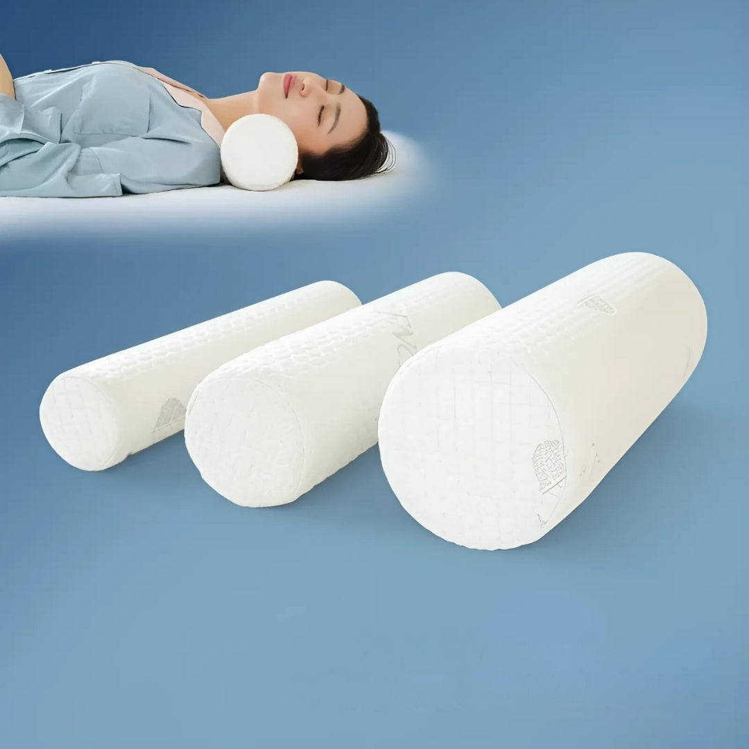 RelaxPosture Memory Foam Neck Roll Pillow – Perfect for Sleep, Travel, and Pain Relief with Ergonomic Support Bowlift