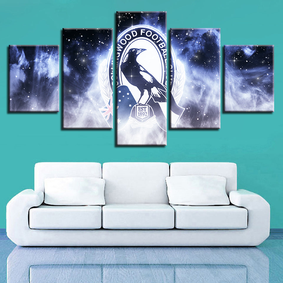 Collingwood Football Club 5 Piece - Canvas Wall Art Painting | Bowlift