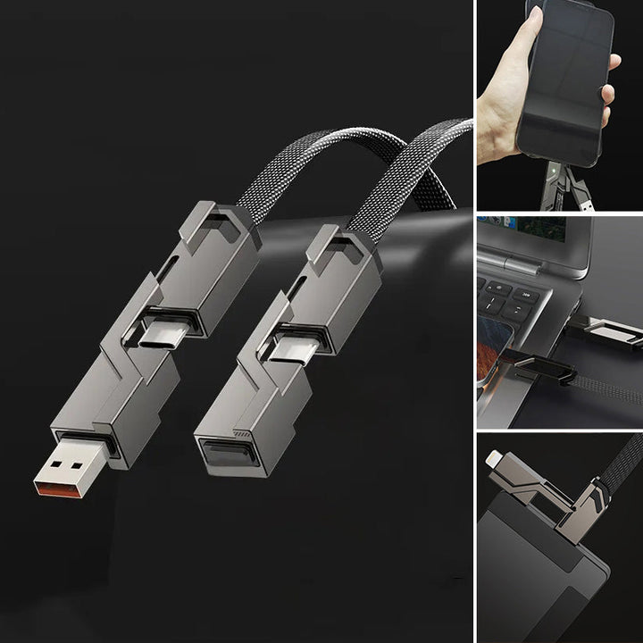 BowLift | 4-in-1 braided anti-tangle charging cable