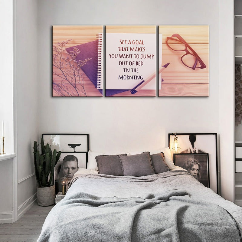 Inspirational Art-Canvas Wall Art Painting 3 Pieces | Bowlift