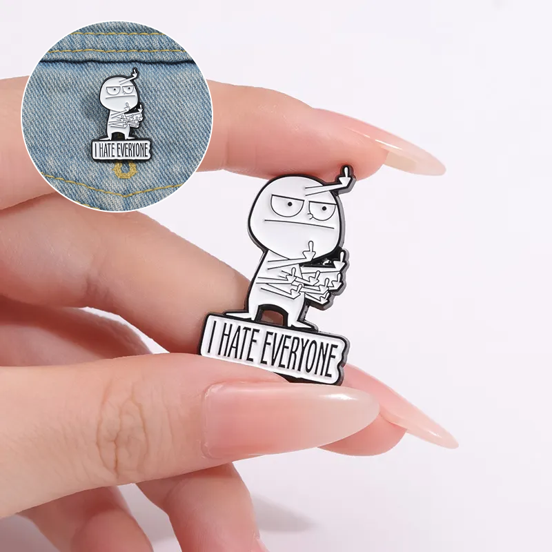 BowLift | I HATE ALL funny brooch