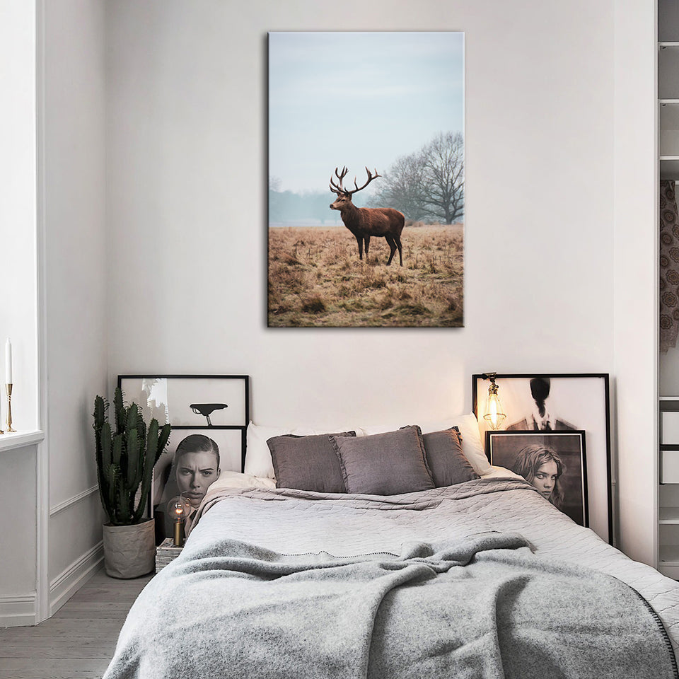 Regal Deer in the Plains - Canvas Wall Art Painting | Bowlift