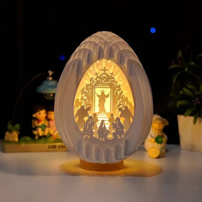 Easter 3D Paper Desk Lamp with Luminous Base | Bowlift