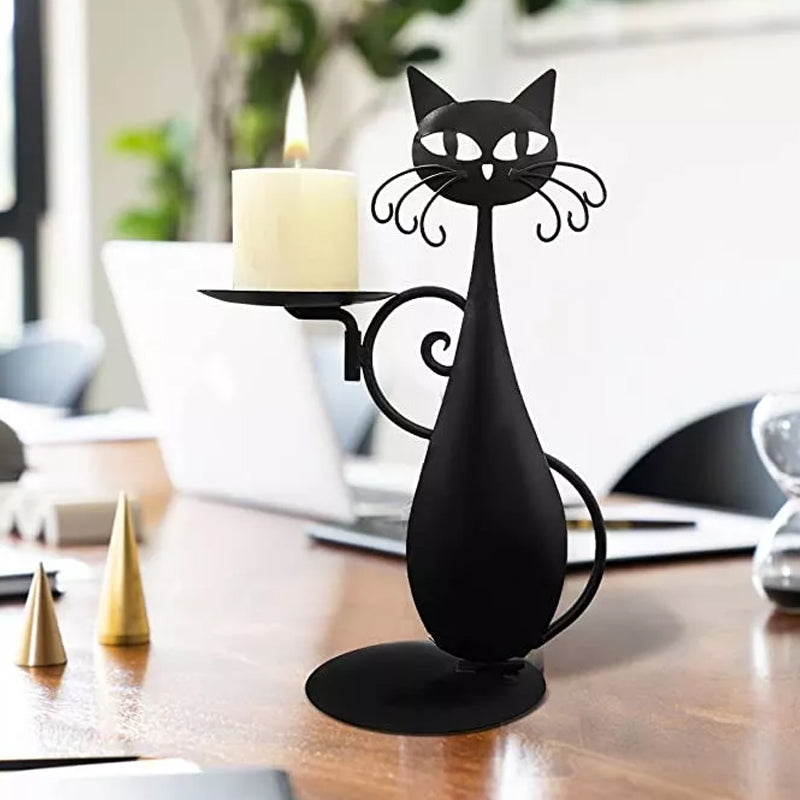 Candle holder black cat | Bowlift