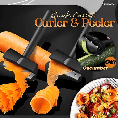 BowLift | Vegetable Peeler & Spiral Slicer | Ergonomic Handle | Stainless Steel Blades | Create Spiral Veggie Garnishes