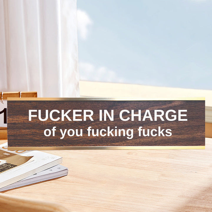 BowLift | Engraved Desk Sign With Gold Stand