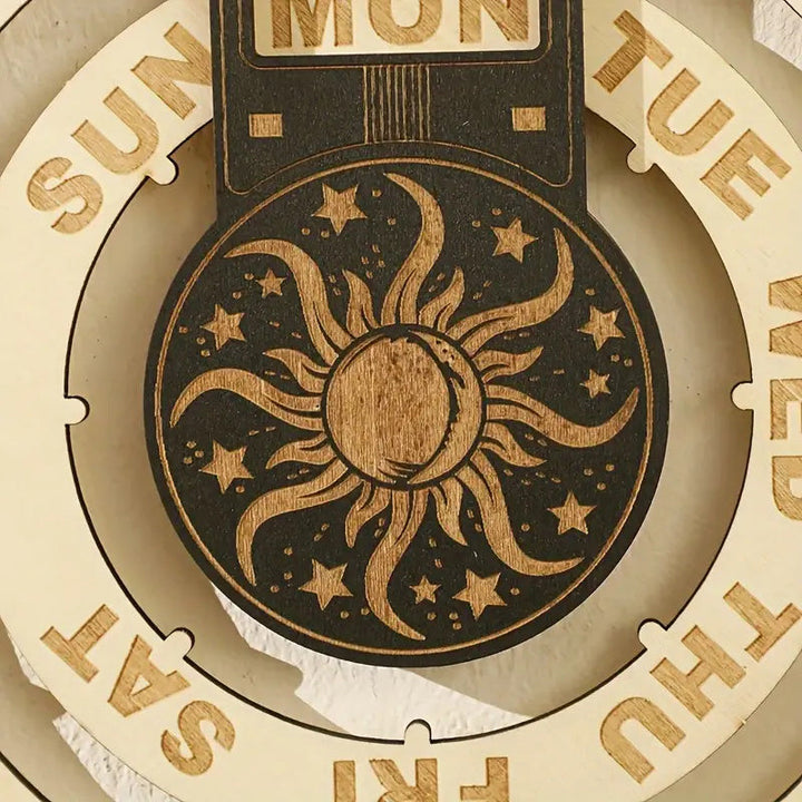 Wood Rotating Circular Perpetual Calendar | Bowlift