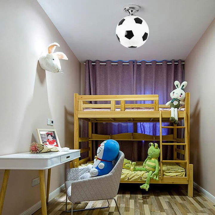 BowLift | SportLume Creative Ceiling Light | Basketball & Football Design | Semi-Mount | Glass Lamp