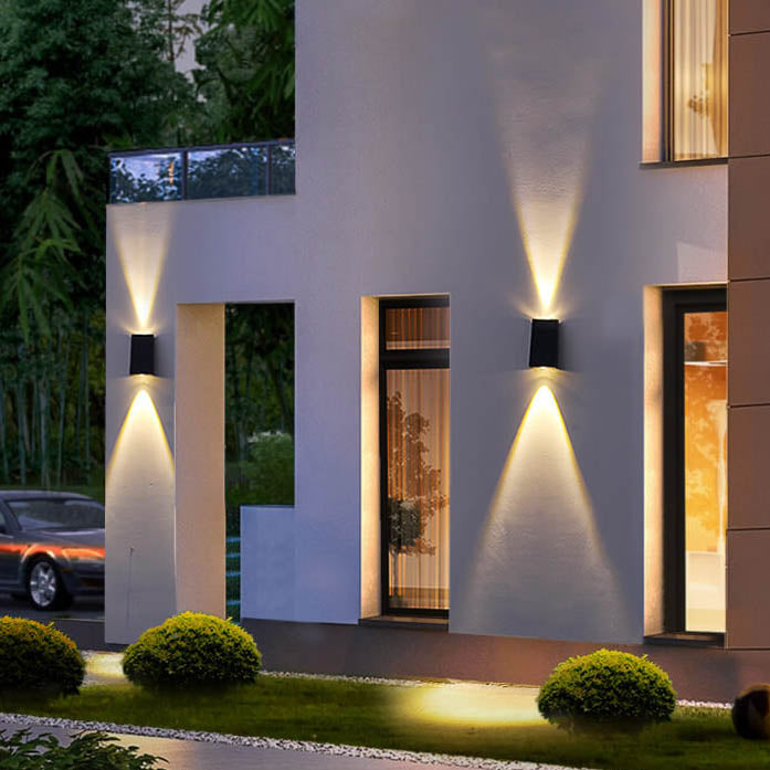 Simple Solar Trapezoid Outdoor Waterproof Up and Down Lights LED Wall Sconce Lamp | Bowlift