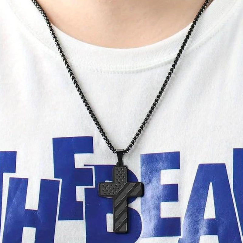 BowLift | American Flag Cross Pendant Necklace